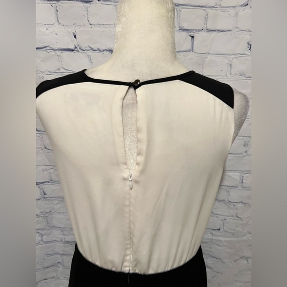 Ann Taylor Loft Black Ivory Color Block Combo Sheath Dress 4 - Picture 5 of 7